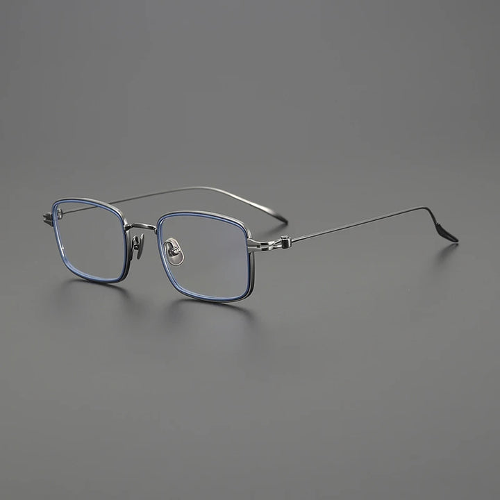 Gatenac Unisex Full Rim Square Acetate Titanium Eyeglasses Gxyj1571