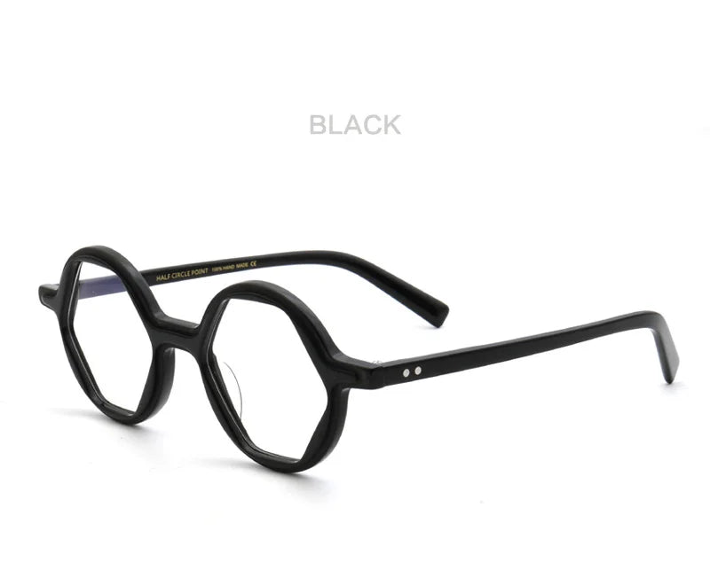 Muzz Mens Full Rim Polygon Acetate Eyeglasses Pes8 Full Rim Muzz black