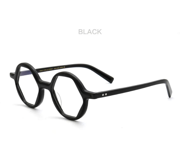 Muzz Mens Full Rim Polygon Acetate Eyeglasses Pes8 Full Rim Muzz black