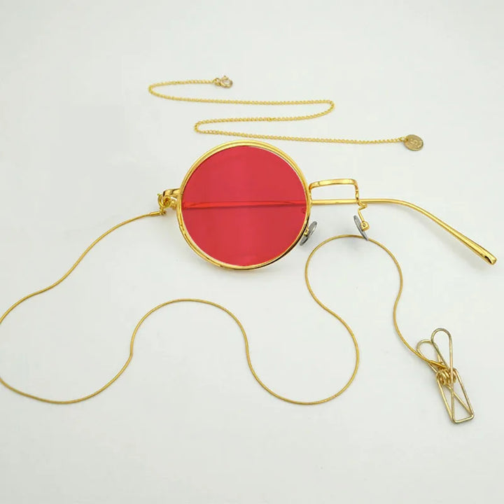 Yujo Unisex Cosplay Full Rim Alloy Monocle Gr7763 Monocle Yujo Golden right eye2 CHINA