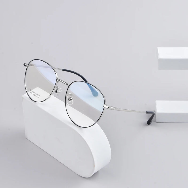 Secg Unisex Youth's Full Rim Oval Polygon Titanium Eyeglasses 0231 Full Rim Secg