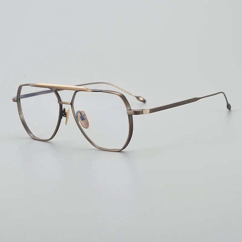 Black Mask Unisex Full Rim Oval Double Bridge Titanium Eyeglasses Jr39 Full Rim Black Mask