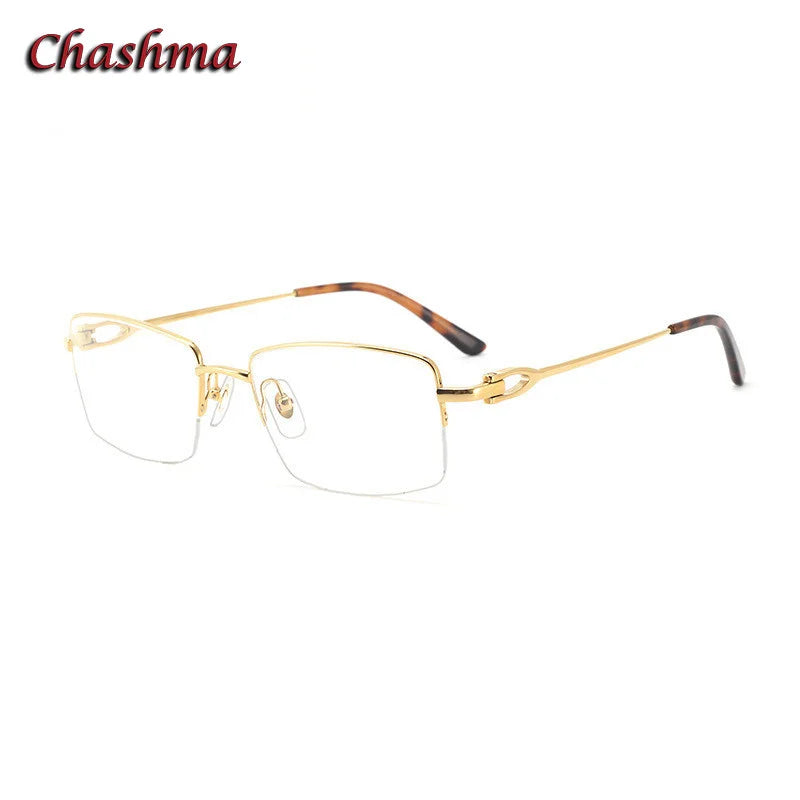 Chashma Ochki Men's Semi Rim Square Titanium Eyeglasses 310319