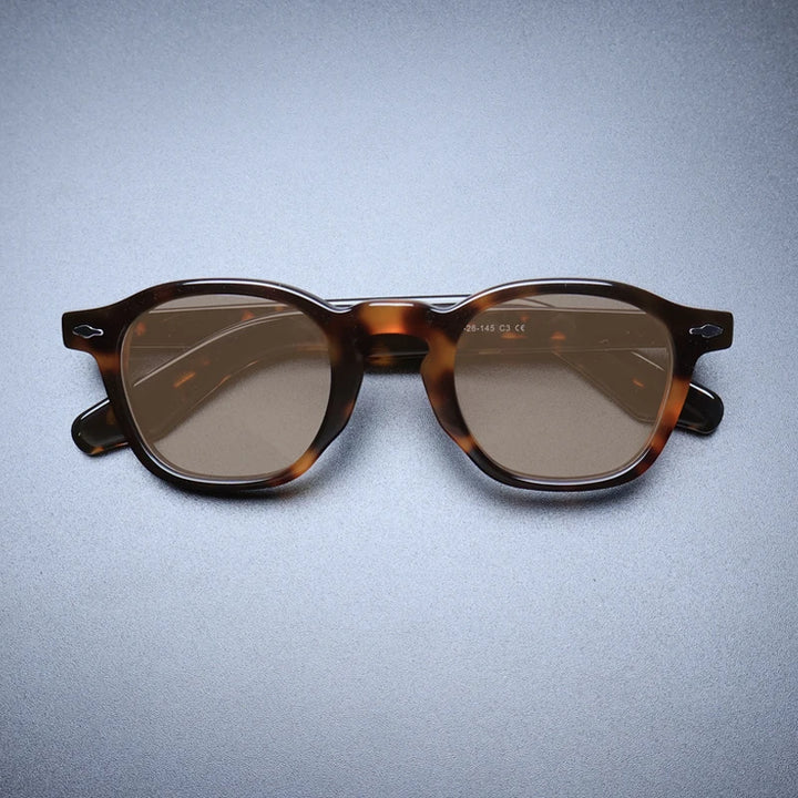 Gatenac Unisex Full Rim Square Acetate Polarized Sunglasses M001 Sunglasses Gatenac Tortoiseshell Brown  