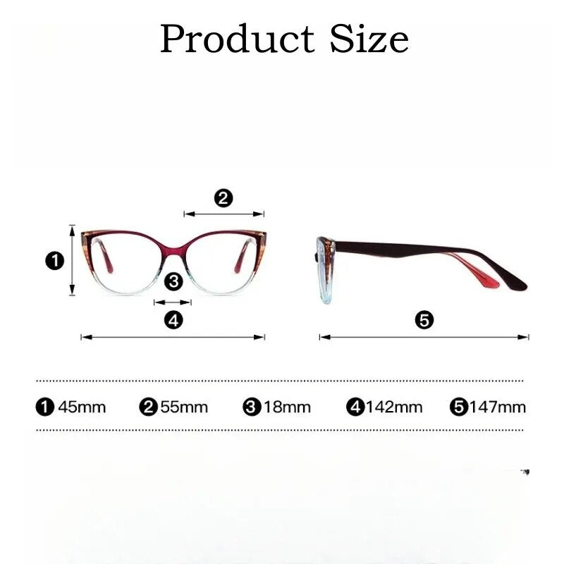 Yimaruili Women's Full Rim Cat Eye Tr 90 Acetate Eyeglasses 87224 Full Rim Yimaruili Eyeglasses