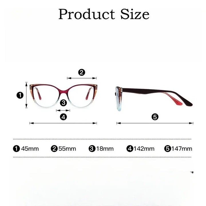 Yimaruili Women's Full Rim Cat Eye Tr 90 Acetate Eyeglasses 87224 Full Rim Yimaruili Eyeglasses