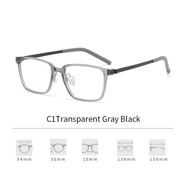 Xbora Unisex Full Rim Square Tr 90 Titanium Eyeglasses 71821