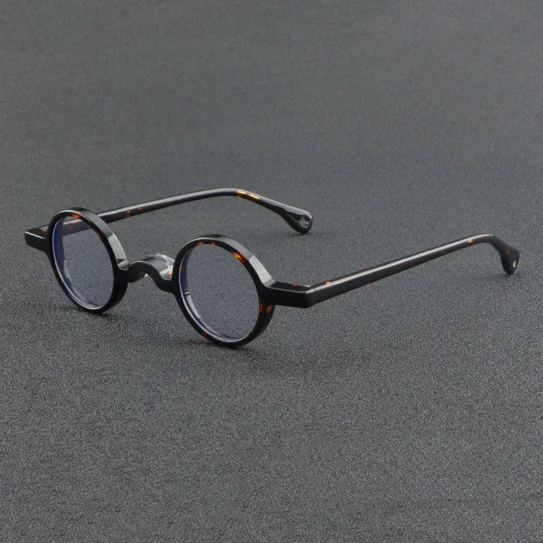 CCspace Unisex Full Rim Small Round Acetate Eyeglasses 56935 Full Rim CCspace C2Leopard