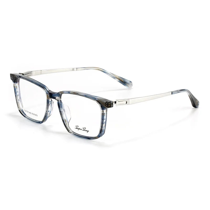 Nobler Unisex Full Rim Square Acetate Titanium Eyeglasses 71070 Full Rim Nobler C5