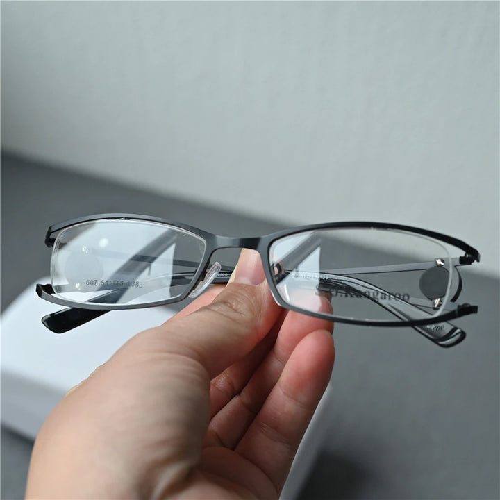 Cubojue Unisex Semi Rim Oval Rectangle Alloy Reading Glasses C607 Reading Glasses Cubojue +300 black