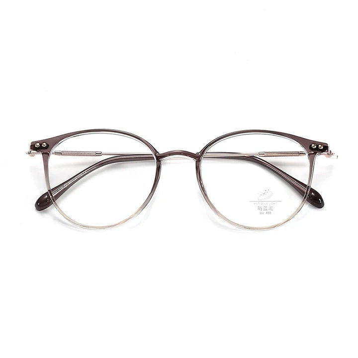 Xbora Unisex Full Rim Round Tr 90 Alloy Eyeglasses 9531