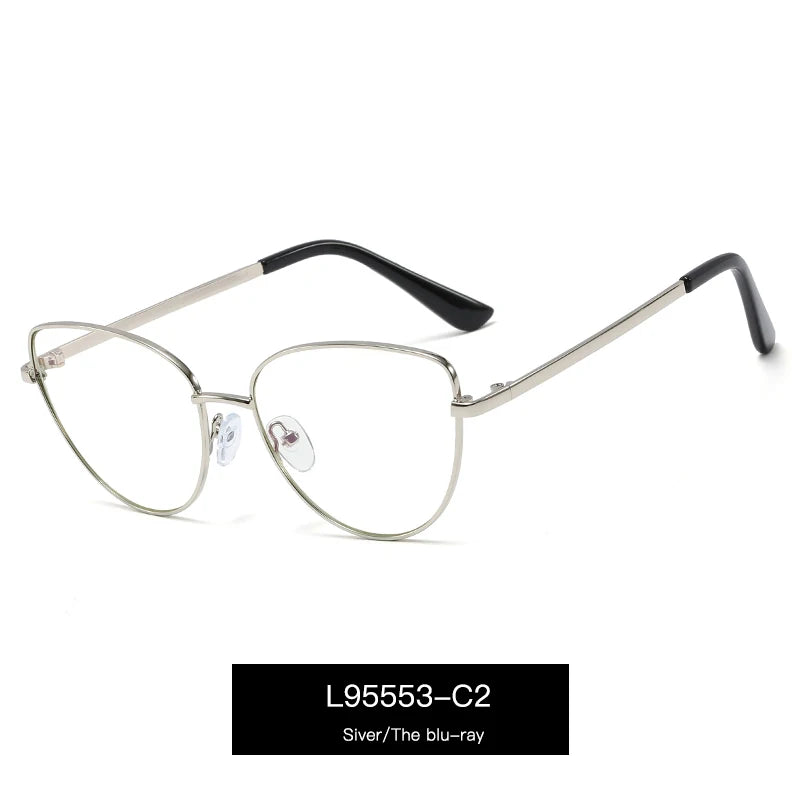 Handoer Women's Full Rim Oval Cat Eye Alloy Eyeglasses 695553