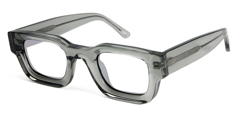 Esnbie Unisex Full Rim Thick Square Acetate Eyeglasses 23007