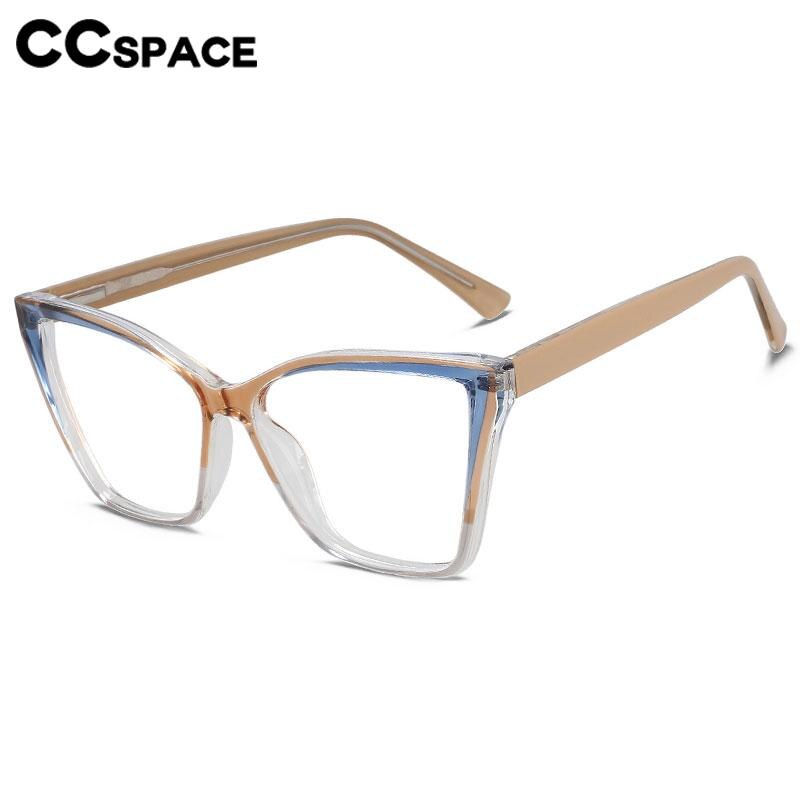 CCspace Unisex Full Rim Large Square Tr 90 Titanium Acetate Eyeglasses 56652 Full Rim CCspace