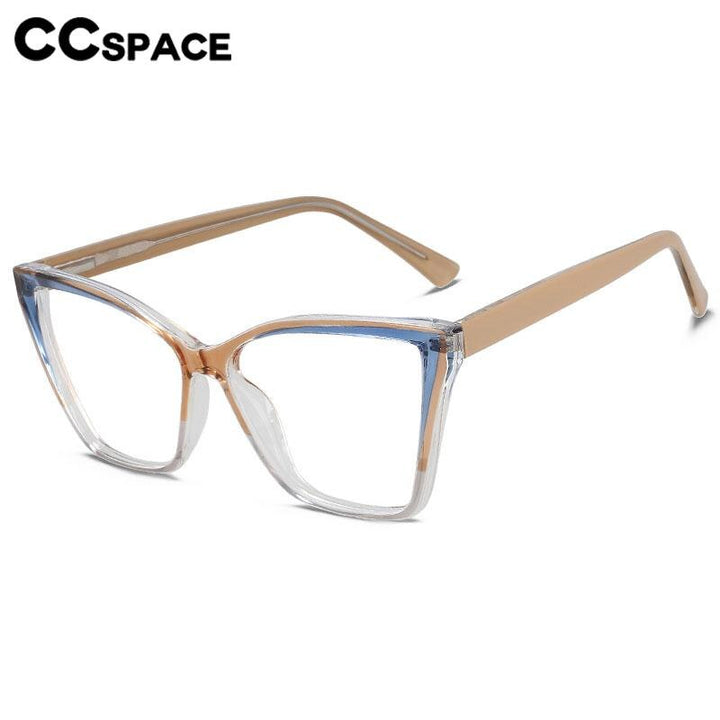 CCspace Unisex Full Rim Large Square Tr 90 Titanium Acetate Eyeglasses 56652 Full Rim CCspace