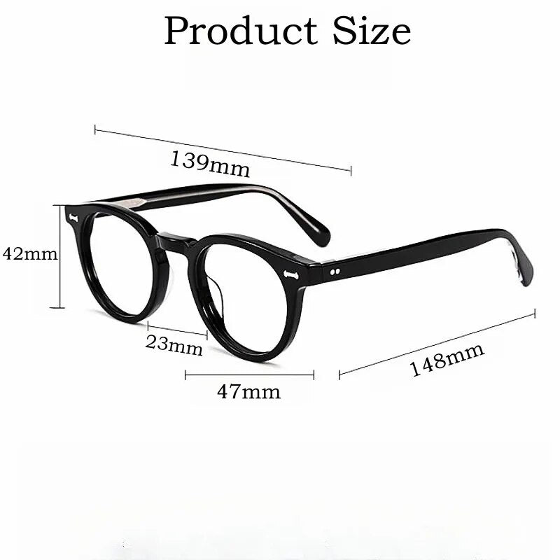 Yimaruili Unisex Full Rim Round Acetate Eyeglasses Kbt9861 Full Rim Yimaruili Eyeglasses