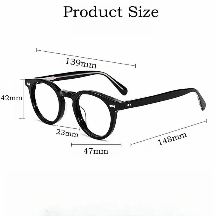 Yimaruili Unisex Full Rim Round Acetate Eyeglasses Kbt9861 Full Rim Yimaruili Eyeglasses