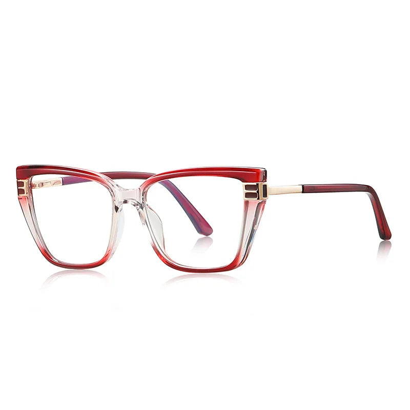 CCspace Women's Full Rim Square Tr 90 Titanium Reading Glasses 311117