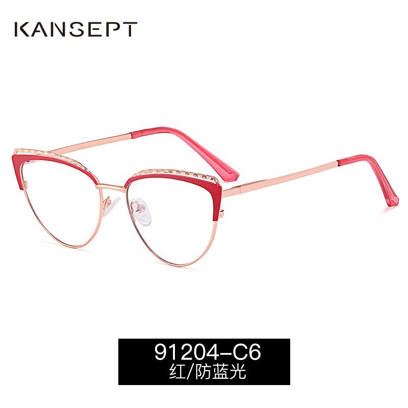 Kansept Women's Full Rim Square Cat Eye Stainless Steel Eyeglasses 91204 Full Rim Kansept C7 China 