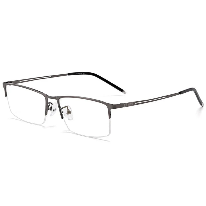 Reven Jate Men's Semi Rim Square Alloy Eyeglasses 990070 Semi Rim Reven Jate Grey
