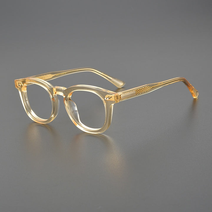 Gatenac Unisex Full Rim Square Round Acetate Eyeglasses Gxyj1078 Full Rim Gatenac