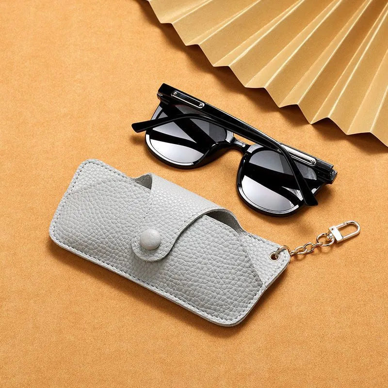 CCSpace Handcrafted Pu Leather Eyeglass Case Case CCspace Case gray  