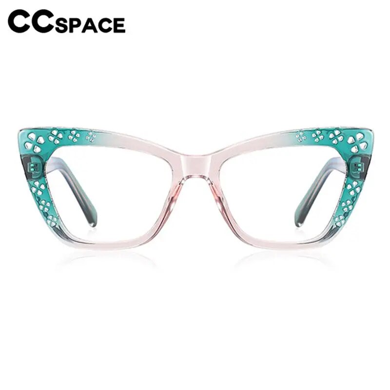 CCspace Women's Full Rim Cat Eye Tr 90 Titanium Reading Glasses R57000 Reading Glasses CCspace