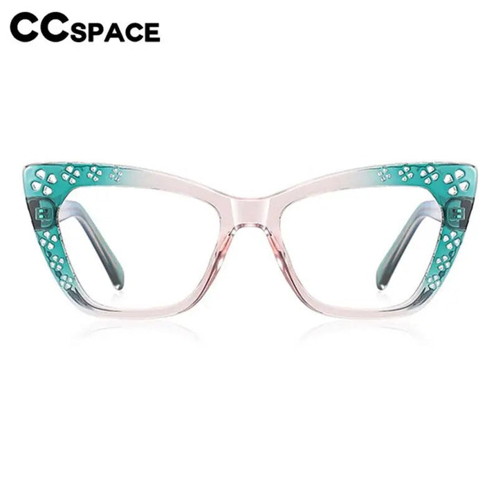 CCspace Women's Full Rim Cat Eye Tr 90 Titanium Reading Glasses R57000 Reading Glasses CCspace