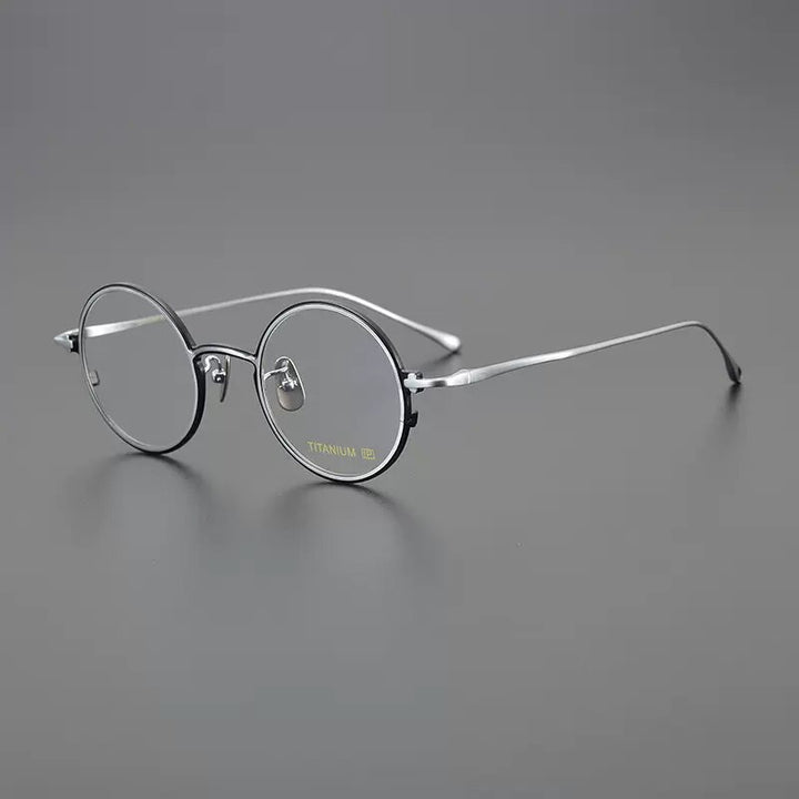 Gatenac Unisex Full Rim Round Titanium Eyeglasses Gxyj1096 Full Rim Gatenac