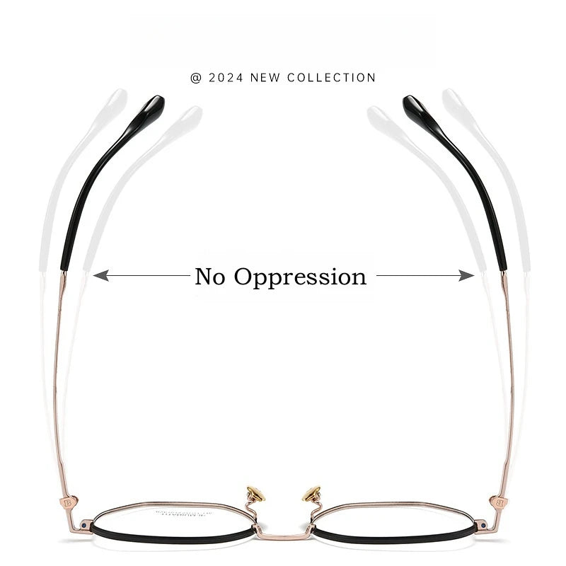 Yimaruili Unisex Full Rim Polygon Titanium Alloy Eyeglasses Y61039 Full Rim Yimaruili Eyeglasses