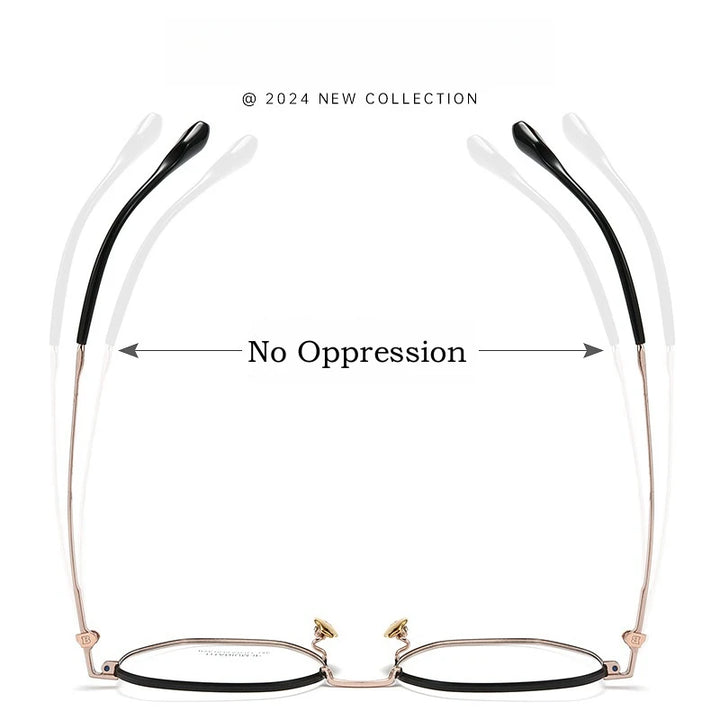 Yimaruili Unisex Full Rim Polygon Titanium Alloy Eyeglasses Y61039 Full Rim Yimaruili Eyeglasses