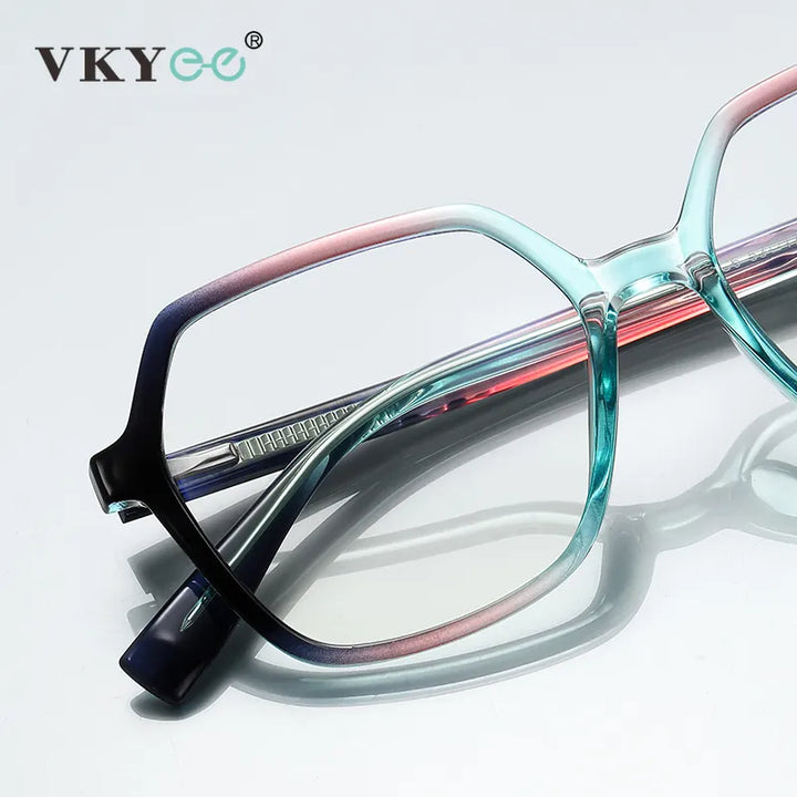 Vicky Unisex Full Rim Large Polygon Square Acetate Alloy Reading Glasses 2140 Reading Glasses Vicky