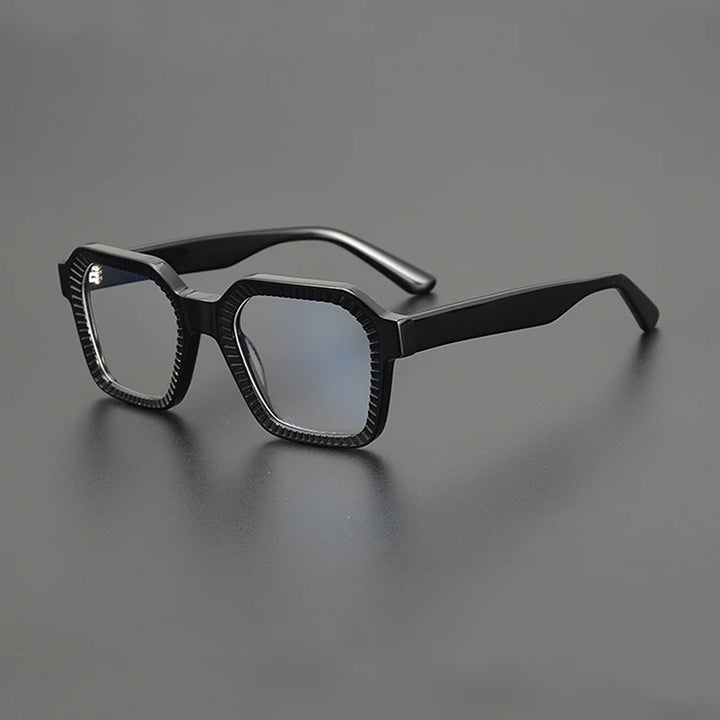 Nobler Unisex Full Rim Flat Top Square Thick Acetate Eyeglasses T067 Full Rim Nobler C1