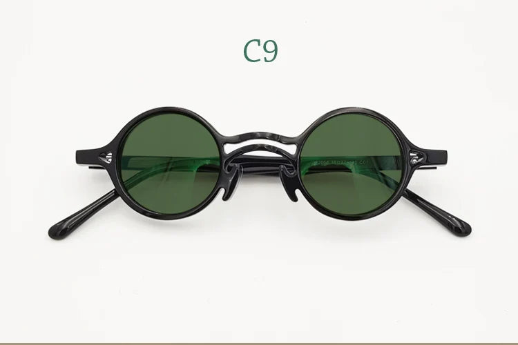 Yujo Men's Full Rim Round Double Bridge Acetate Polarized Sunglasses 2058s Sunglasses Yujo C9 CHINA