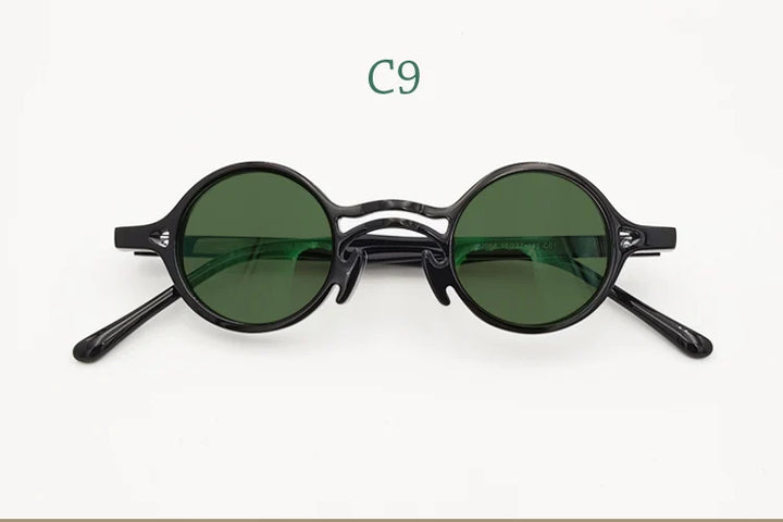 Yujo Men's Full Rim Round Double Bridge Acetate Polarized Sunglasses 2058s Sunglasses Yujo C9 CHINA
