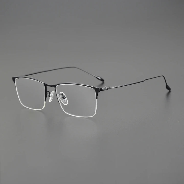 Black Mask Unisex Semi Rim Square Titanium Eyeglasses Xp001 Semi Rim Black Mask Black  