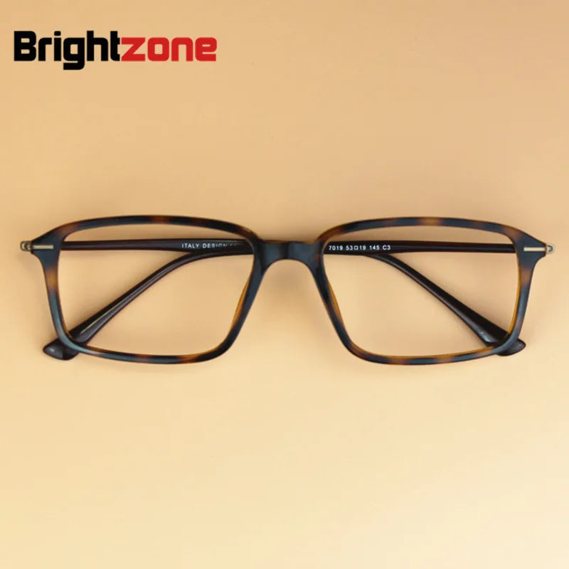 Brightzone Unisex Full Rim Square Ultem Carbon Steel Eyeglasses 79019 Full Rim Brightzone