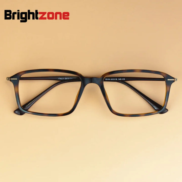 Brightzone Unisex Full Rim Square Ultem Carbon Steel Eyeglasses 79019 Full Rim Brightzone