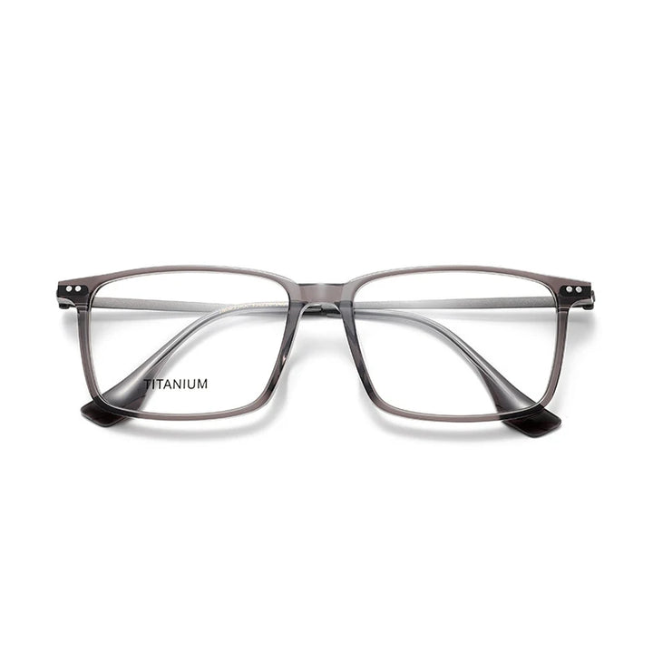Nobler Unisex Full Rim Square Acetate Titanium Eyeglasses 63195
