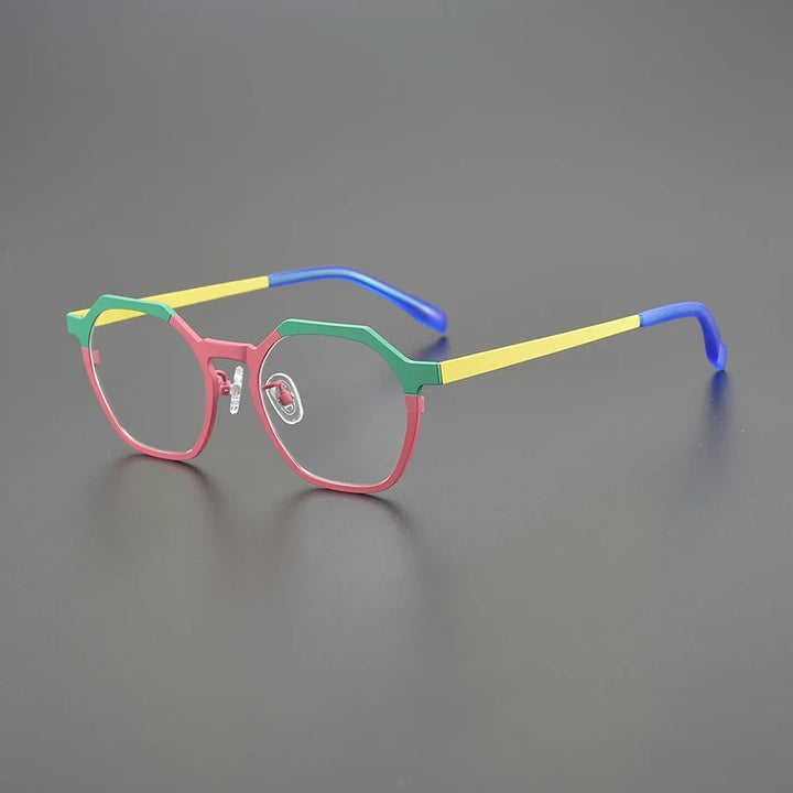 Nobler Unisex Full Rim Flat Top Polygon Titanium Eyeglasses 1858 Full Rim Nobler C5