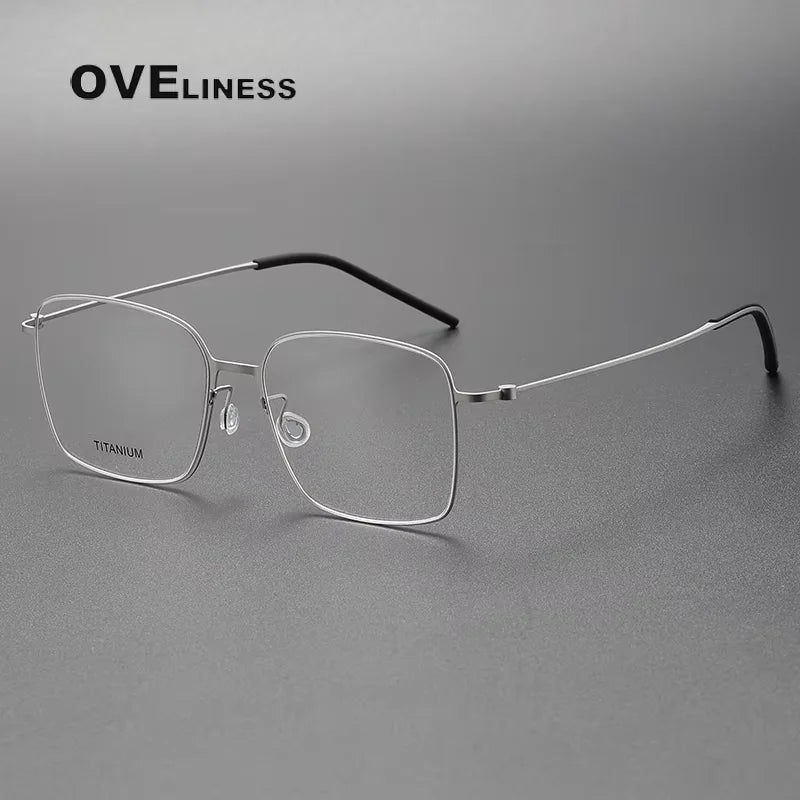 Oveliness Unisex Full Rim Square Screwless Titanium Eyeglasses 65535