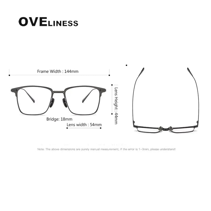 Oveliness Men's Full Rim Square Titanium + Acetate Eyeglasses 81148