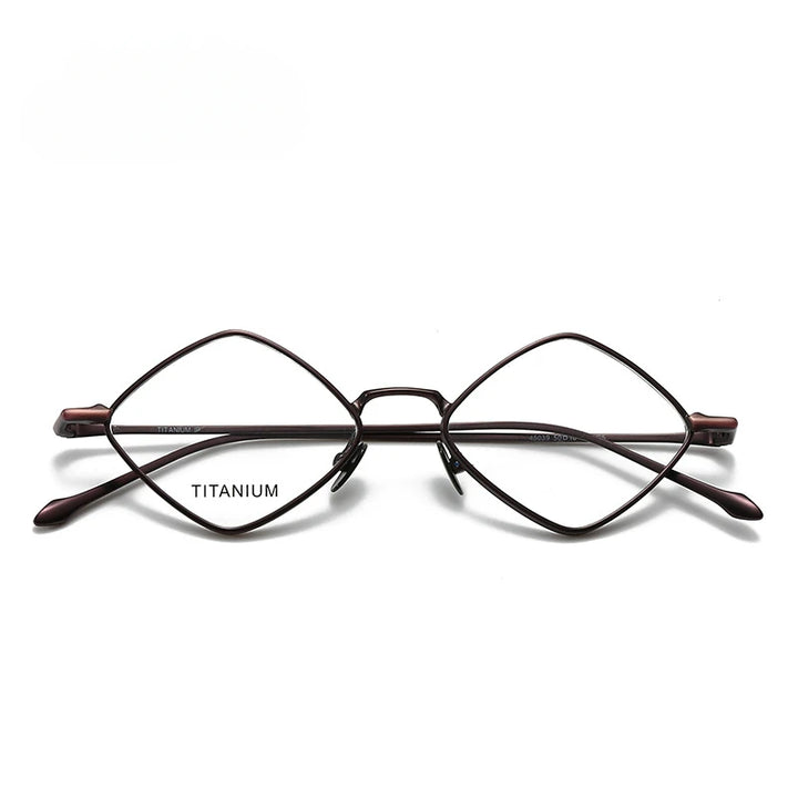 Hewei Unisex Full Rim Diamond Square Titanium Eyeglasses 45039