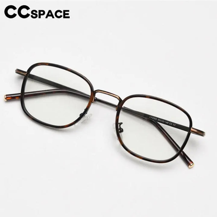 CCspace Unisex Full Rim Square Alloy Eyeglasses 56833 Full Rim CCspace