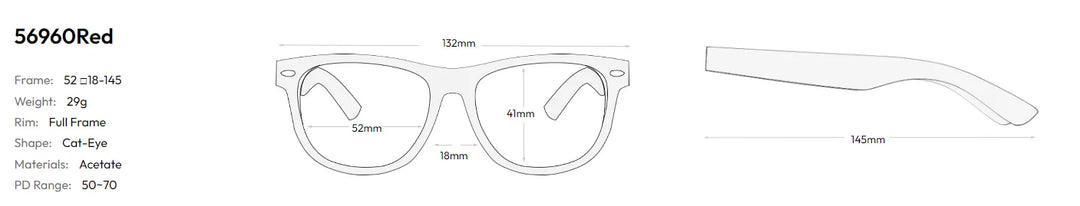 CCspace Women's Full Rim Square Cat Eye Acetate Reading Glasses R56960 Reading Glasses CCspace