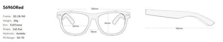 CCspace Women's Full Rim Square Cat Eye Acetate Reading Glasses R56960 Reading Glasses CCspace