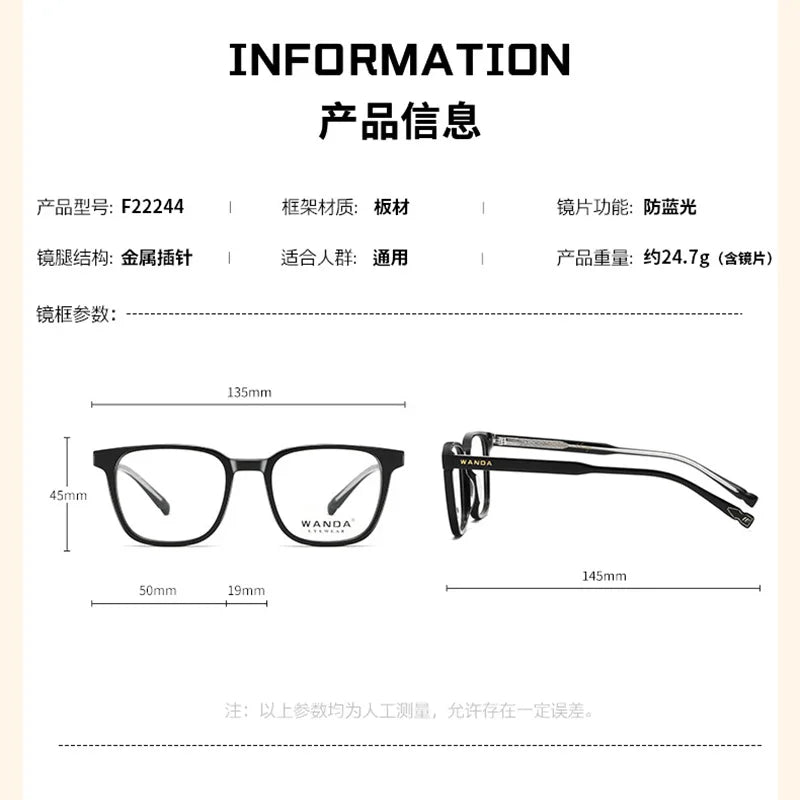 Reven Jate Women's Full Rim Round Square Tr 90 Alloy Eyeglasses 22244