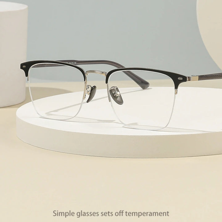 Vicky Unisex Semi Rim Square Aluminum Alloy Reading Glasses 44888 Reading Glasses Vicky