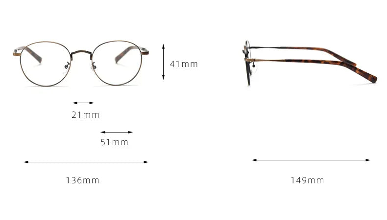 CCspace Unisex Full Rim Round Alloy Eyeglasses 56836 Full Rim CCspace