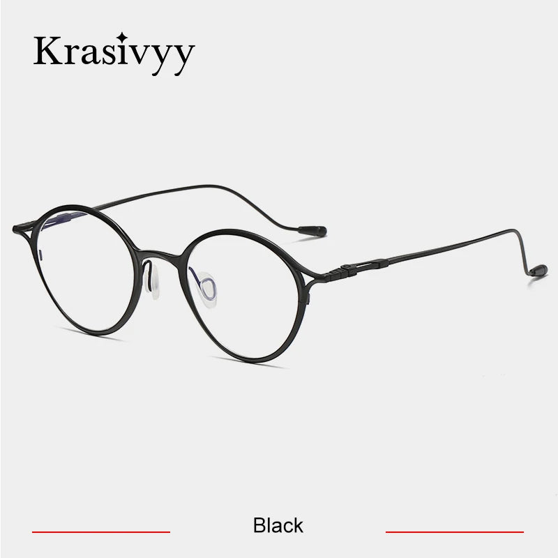 Krasivyy Unisex Full Rim Oval Round Titanium Eyeglasses 35926